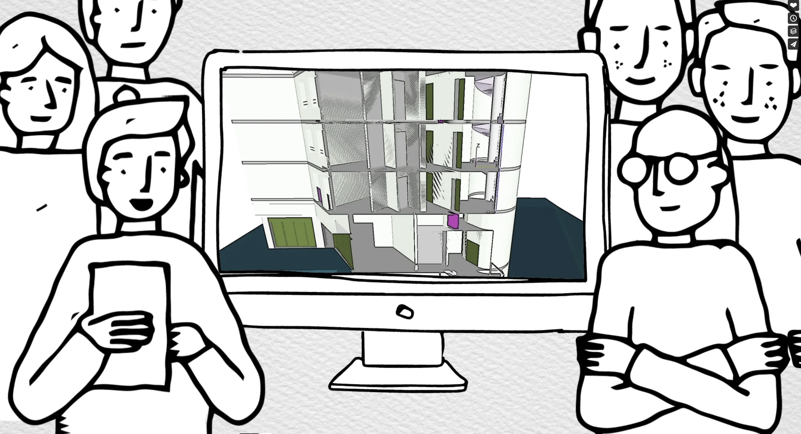 motion design : Angers Loire Habitat. Tous les corps de métier interviennent avec une même maquette