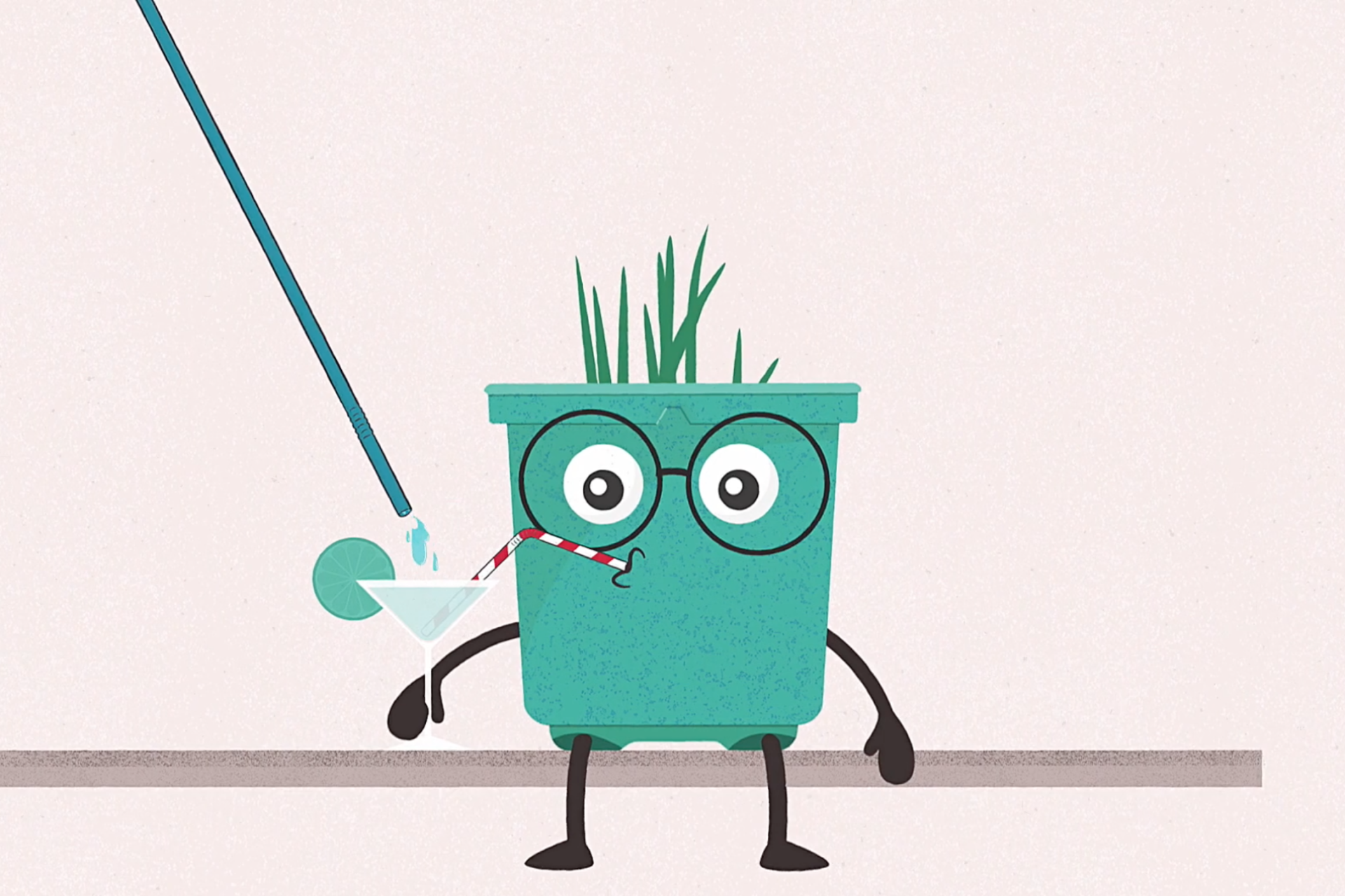 Bioplants motion design - plante sirotant une boisson