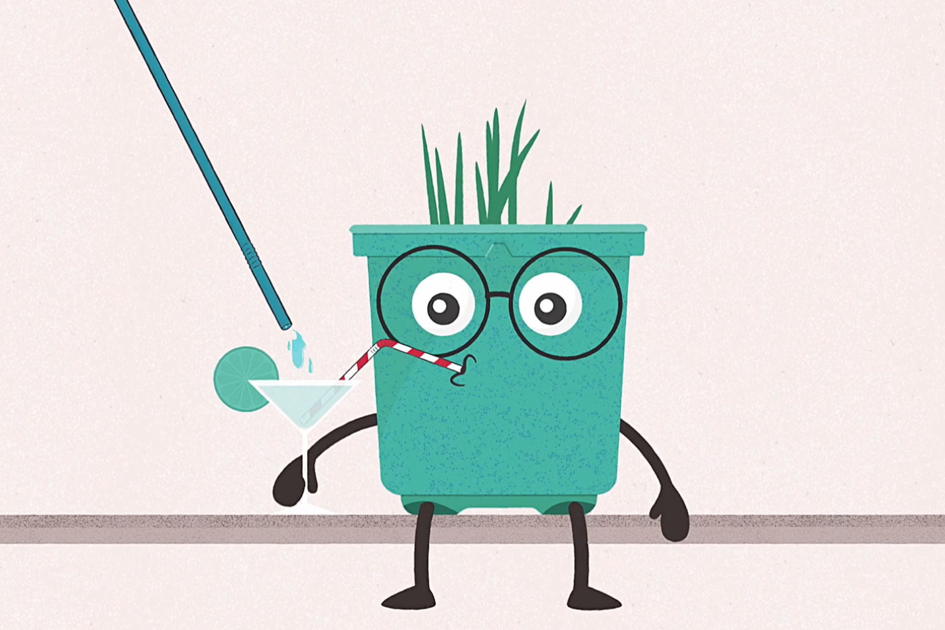 Bioplants motion design - plante sirotant une boisson